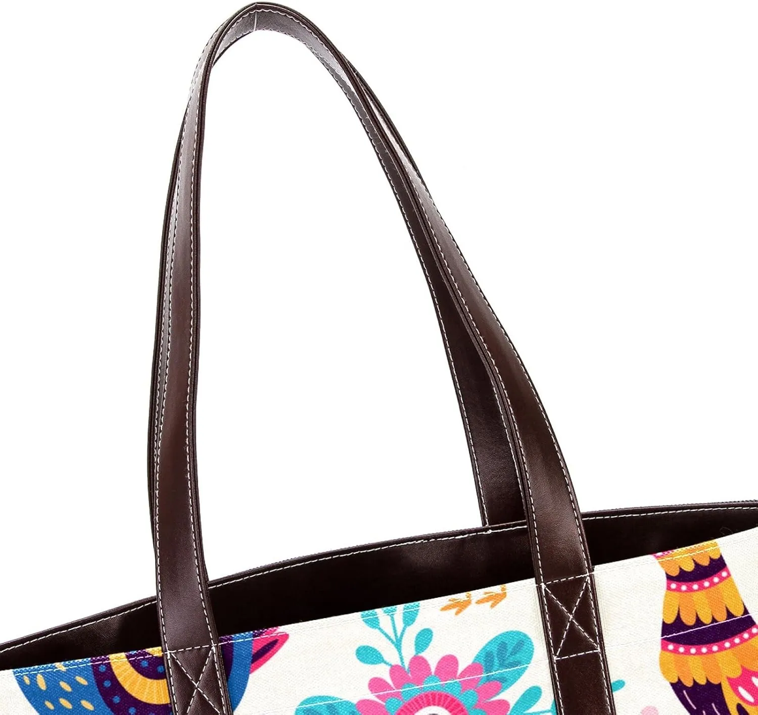 Colorful Rooster Chicken Fashion Leather Purse Bag for Women Top Handle Ladies Shoulder Bags with Pockets Zipper
