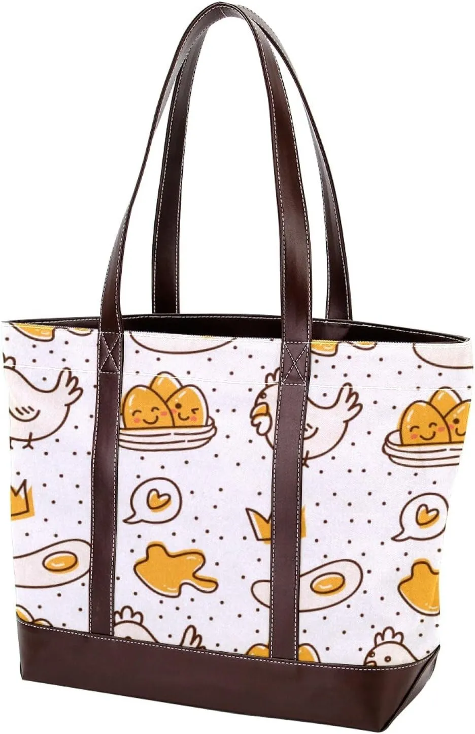 Colorful Rooster Chicken Fashion Leather Purse Bag for Women Top Handle Ladies Shoulder Bags with Pockets Zipper