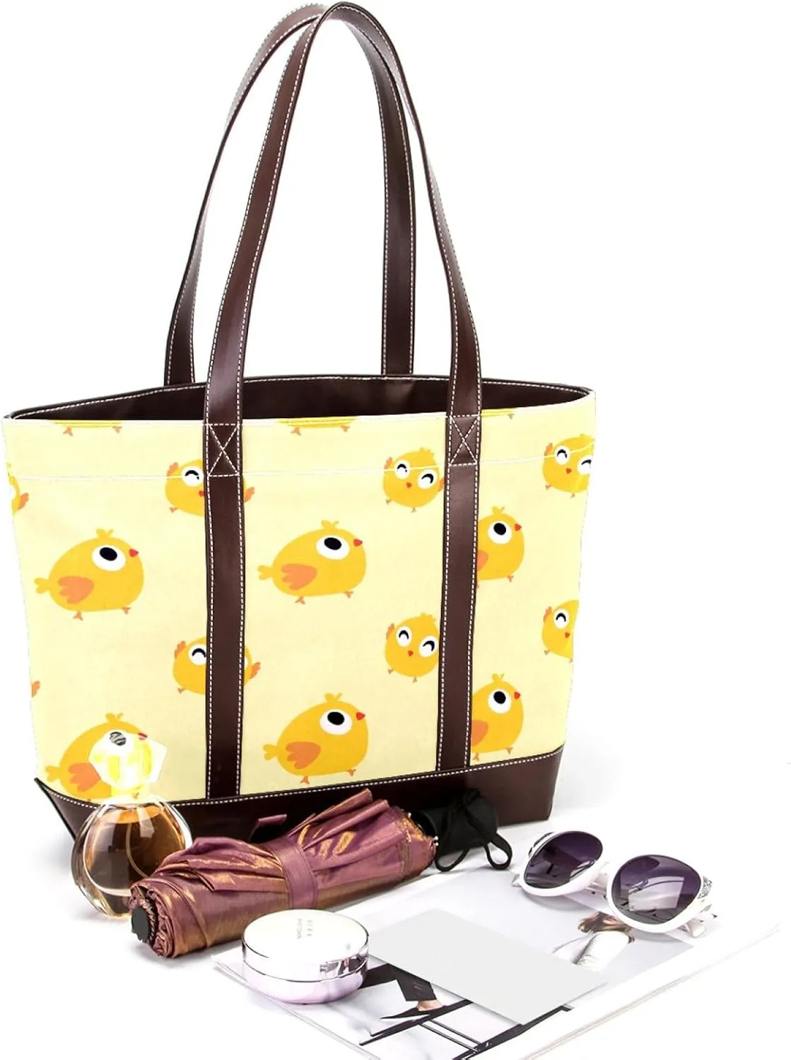 Colorful Rooster Chicken Fashion Leather Purse Bag for Women Top Handle Ladies Shoulder Bags with Pockets Zipper