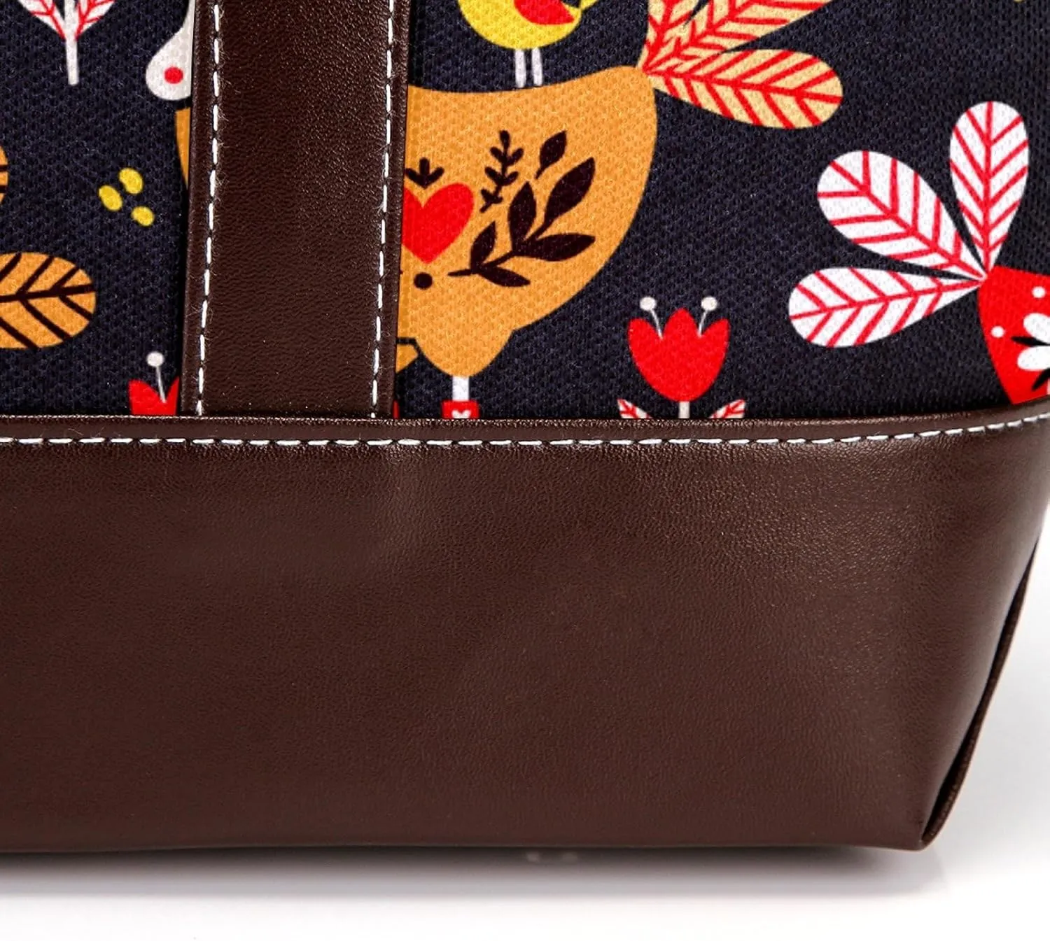 Colorful Rooster Chicken Fashion Leather Purse Bag for Women Top Handle Ladies Shoulder Bags with Pockets Zipper