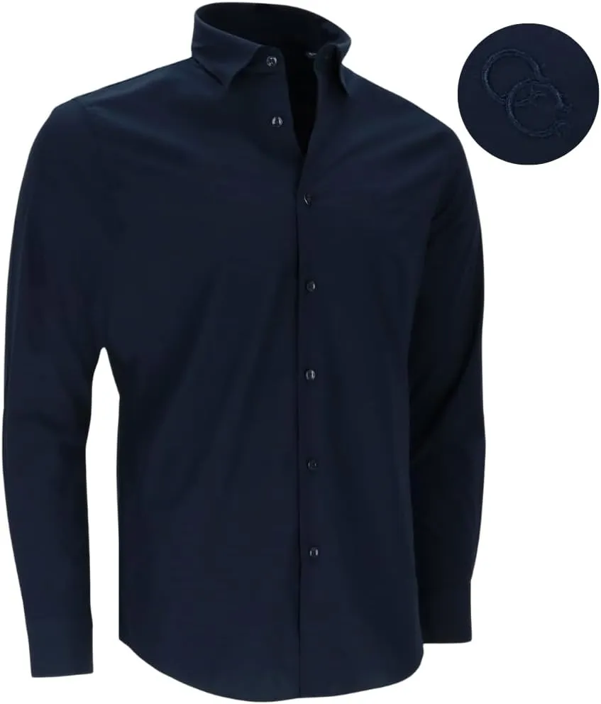 Comfort Fit Dress Shirts for Men, Button Up Long Sleeve, Stretch Dress Shirt