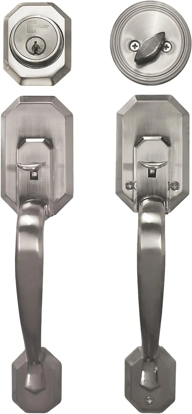 CONSTRUCTOR" Cerberus Entry Hand Set Satin Nickel Finish Door Lock Lever Handle SKU: CON-CER01