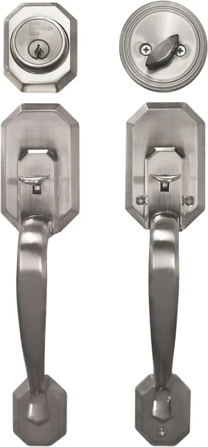 CONSTRUCTOR" Cerberus Entry Hand Set Satin Nickel Finish Door Lock Lever Handle SKU: CON-CER01
