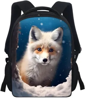 Cool Wolf Fox Print Backpacks for Boys Girls Lightweight Laptop Rucksack Shoulder Bags Bookbag for Middle School,Cute Ice Fox