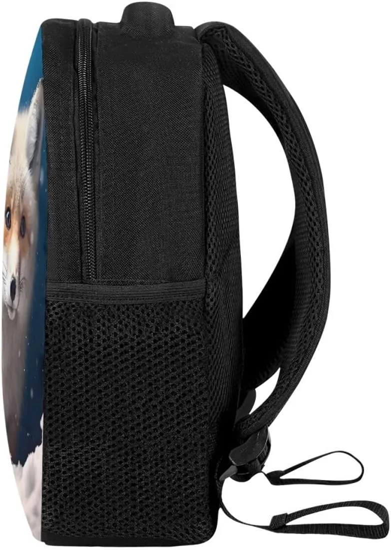 Cool Wolf Fox Print Backpacks for Boys Girls Lightweight Laptop Rucksack Shoulder Bags Bookbag for Middle School,Cute Ice Fox