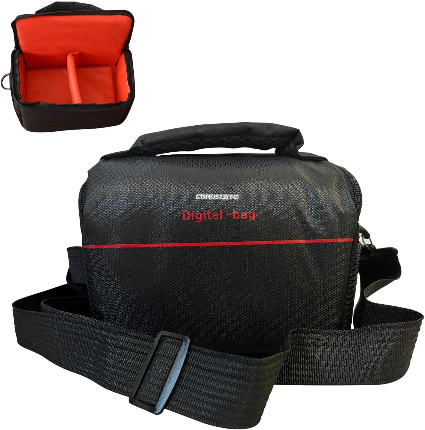 CORUSCATE 7.9 x 6 x 5.1 inches Single Shoulder Crossbody Compact Camera Bag Case Compatible for Canon/for Nikon/for Sony SLR DSLR Cameras
