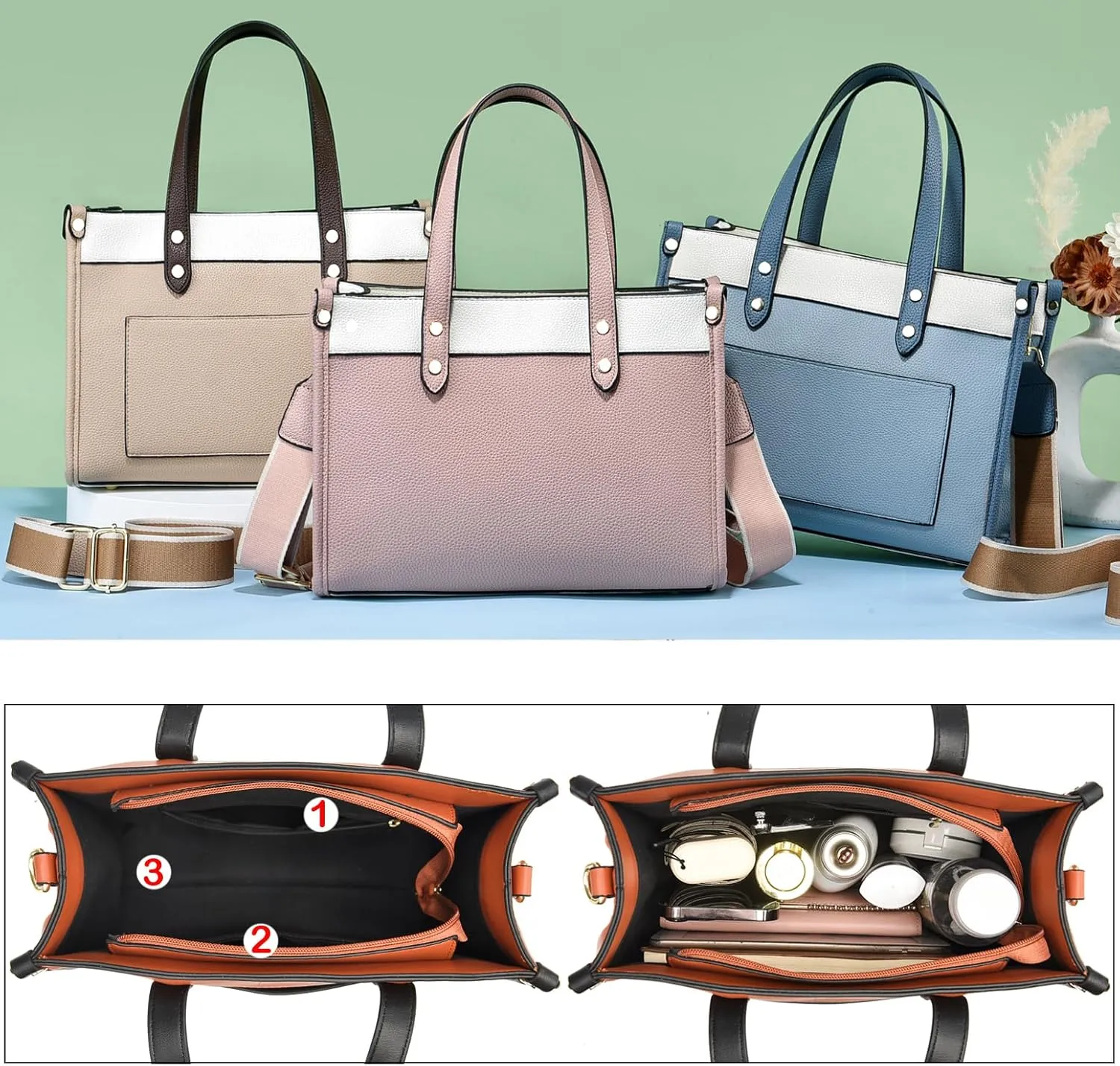 CROJUYI Tote Bag for Women - Satchel Purse and Handbags Ladies Shoulder Totes Crossbody Bags