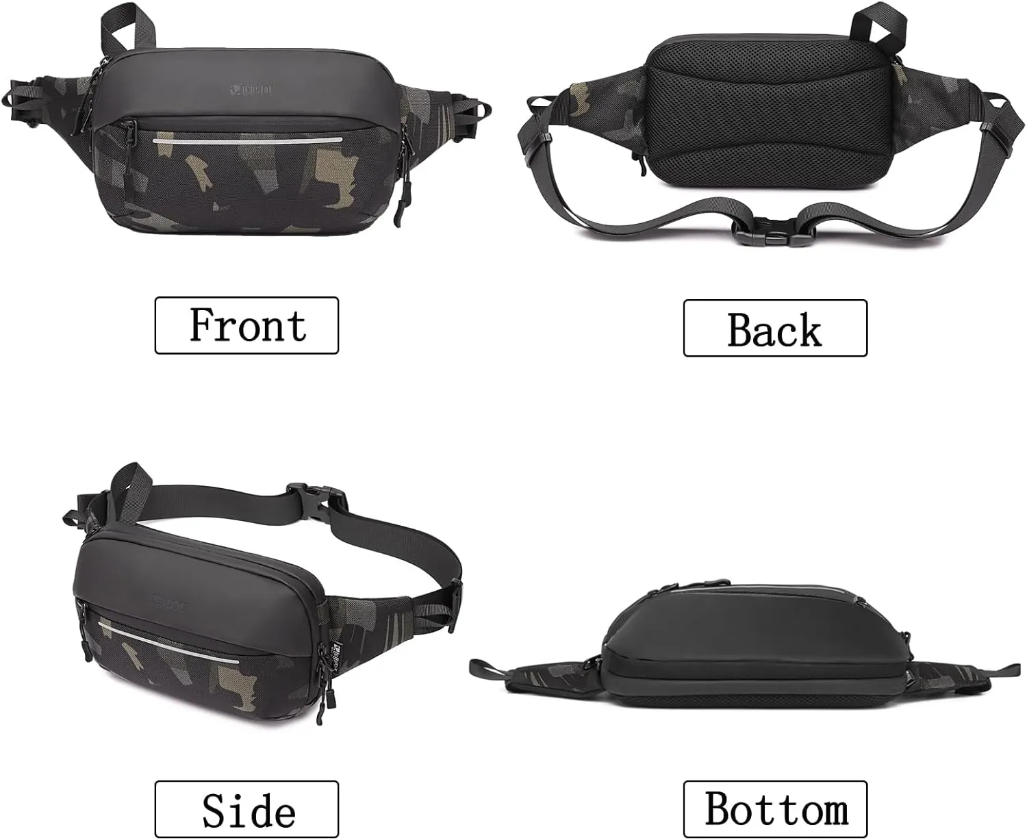Crossbody Fanny Pack Belt Bag for Women & Men with Multi-Pockets, Waterproof Sling Bag for Travel, Running, Hiking, Cycling, Fashion Waist Bag Fits All Phones, Perfect Running Bag