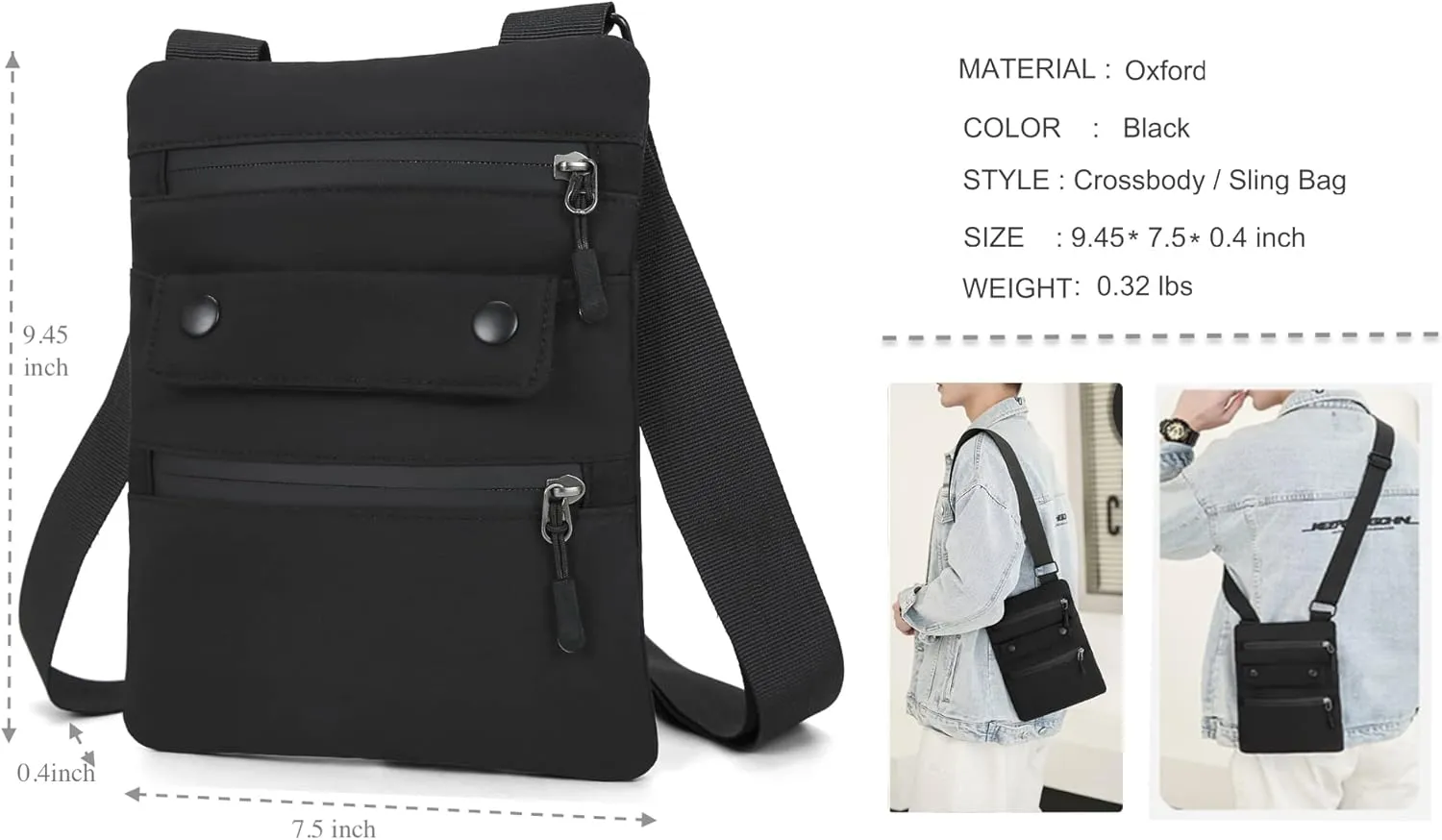 Crossbody Purses for Women Men Nylon Lightweight Small Travel Bag Shoulder Purses and Handbags