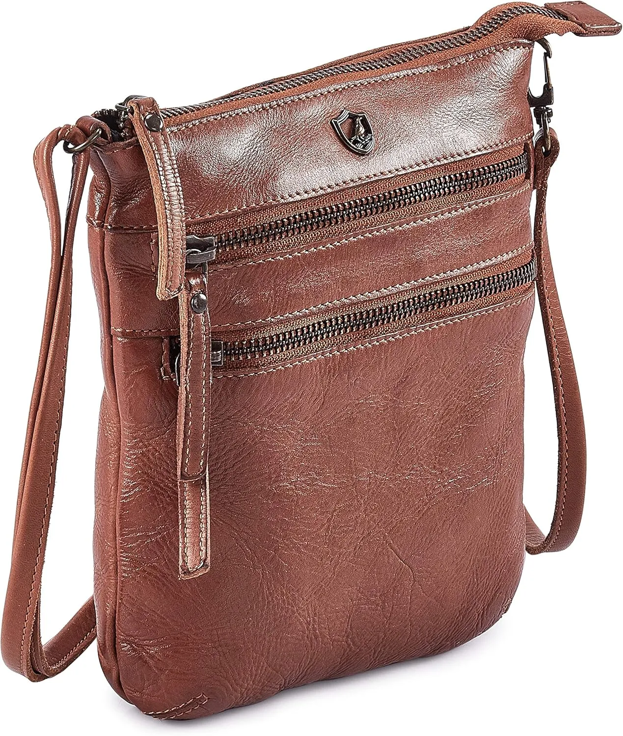 Crossbody Sling Bag for Women Small Real Leather Purse Vintage Travel Crossover Shoulder Bag Handmade
