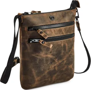 Crossbody Sling Bag for Women Small Real Leather Purse Vintage Travel Crossover Shoulder Bag Handmade