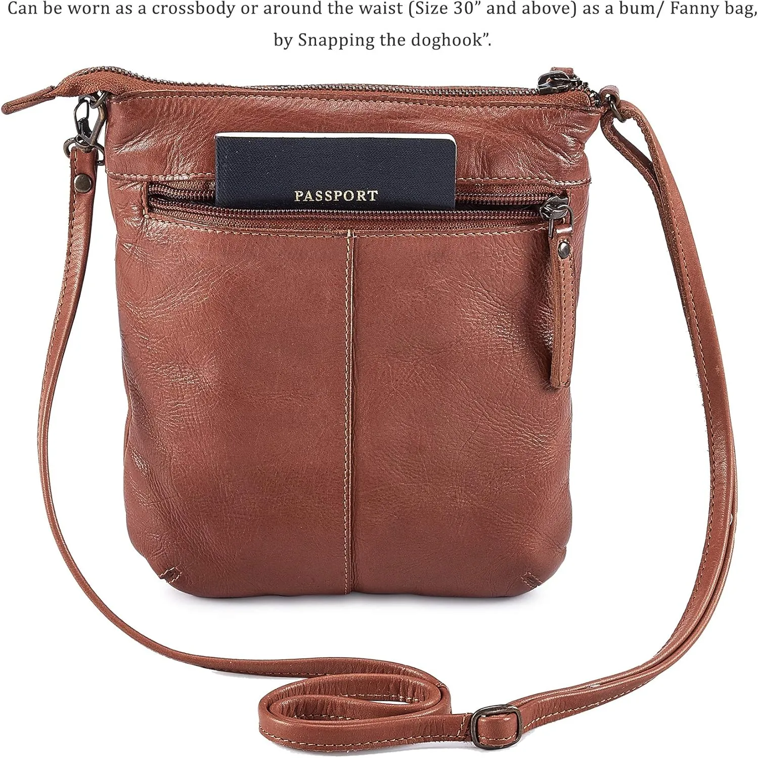 Crossbody Sling Bag for Women Small Real Leather Purse Vintage Travel Crossover Shoulder Bag Handmade