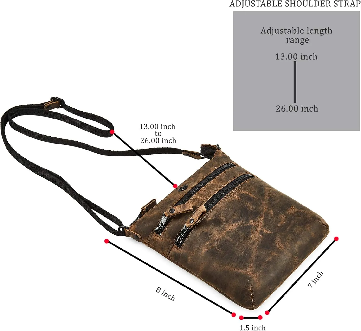 Crossbody Sling Bag for Women Small Real Leather Purse Vintage Travel Crossover Shoulder Bag Handmade