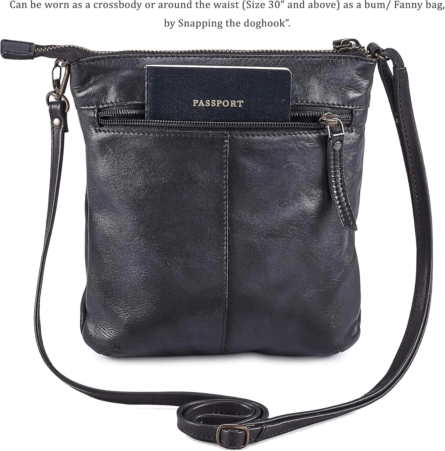 Crossbody Sling Bag for Women Small Real Leather Purse Vintage Travel Crossover Shoulder Bag Handmade
