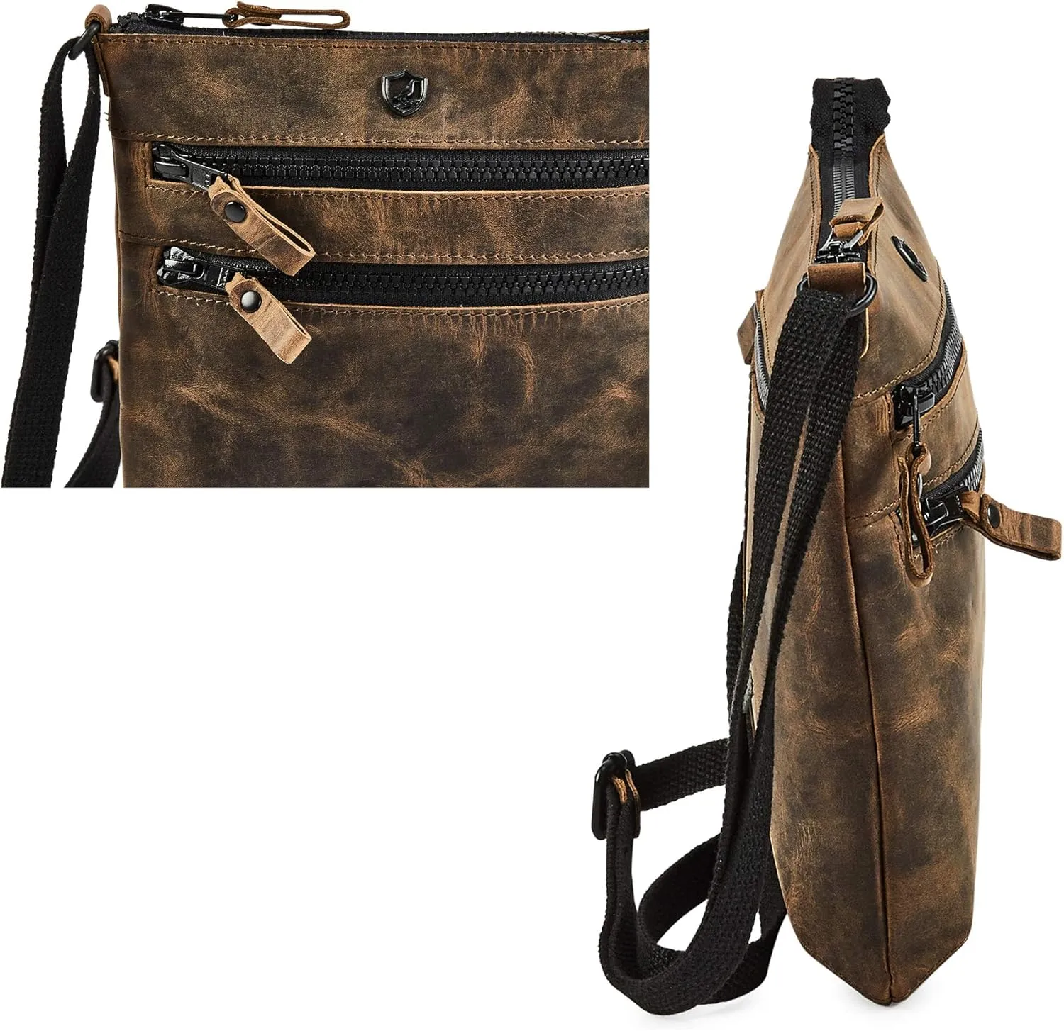 Crossbody Sling Bag for Women Small Real Leather Purse Vintage Travel Crossover Shoulder Bag Handmade