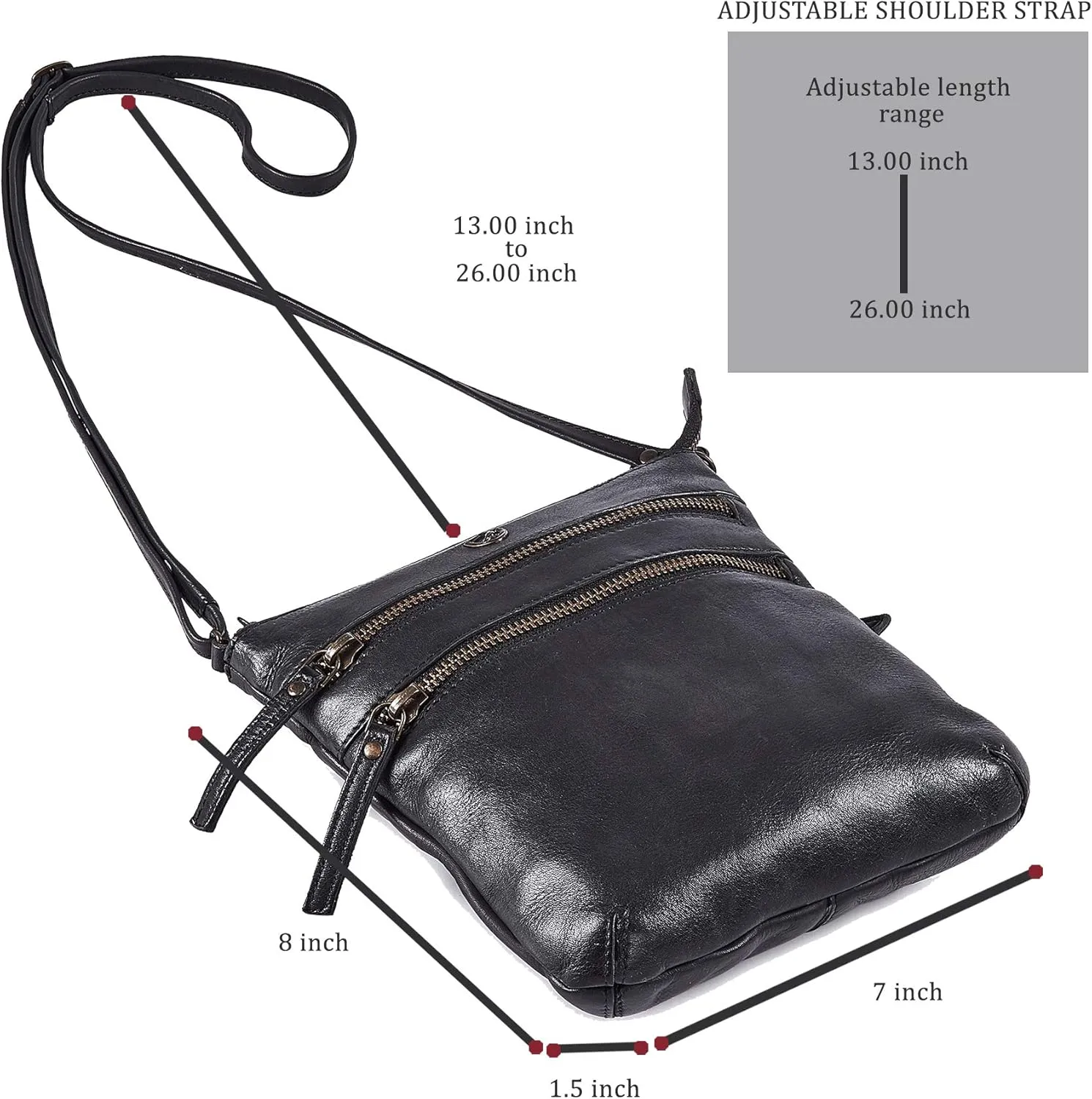 Crossbody Sling Bag for Women Small Real Leather Purse Vintage Travel Crossover Shoulder Bag Handmade