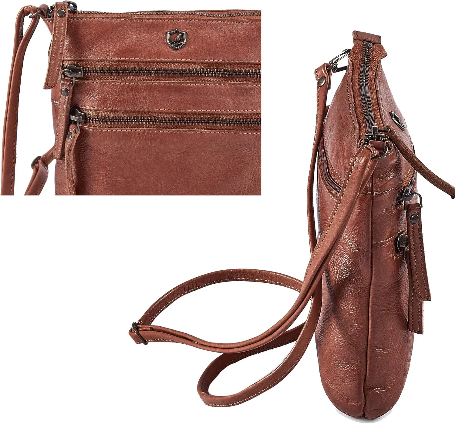 Crossbody Sling Bag for Women Small Real Leather Purse Vintage Travel Crossover Shoulder Bag Handmade