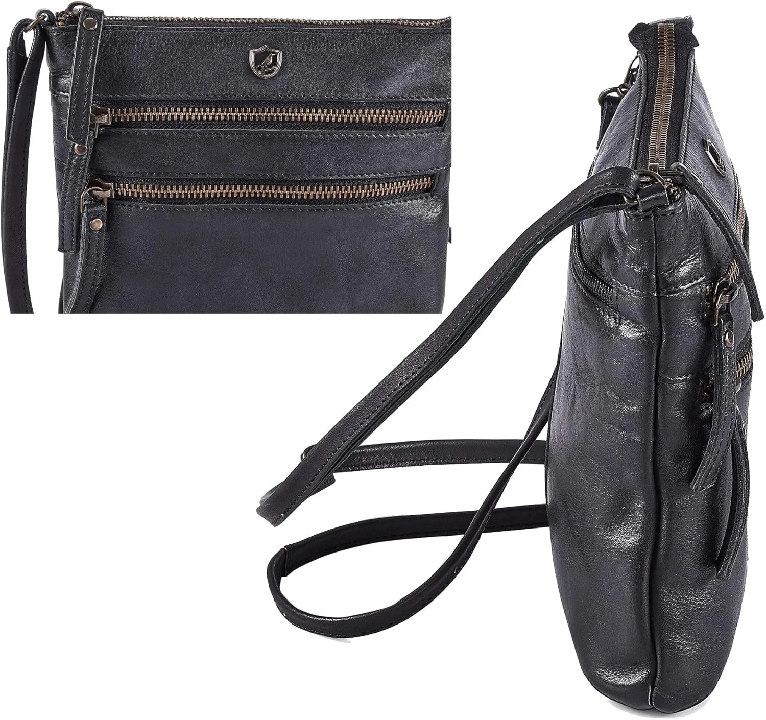 Crossbody Sling Bag for Women Small Real Leather Purse Vintage Travel Crossover Shoulder Bag Handmade
