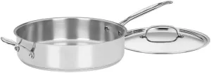 Cuisinart Stainless Steel, 5.5 Quart Sauté Pan w/ Cover, Helper Handle, Chef's Classic, 733-30H