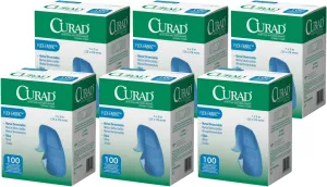 Curad Woven Blue Detectable Bandage, 100-Count (Pack of 6)