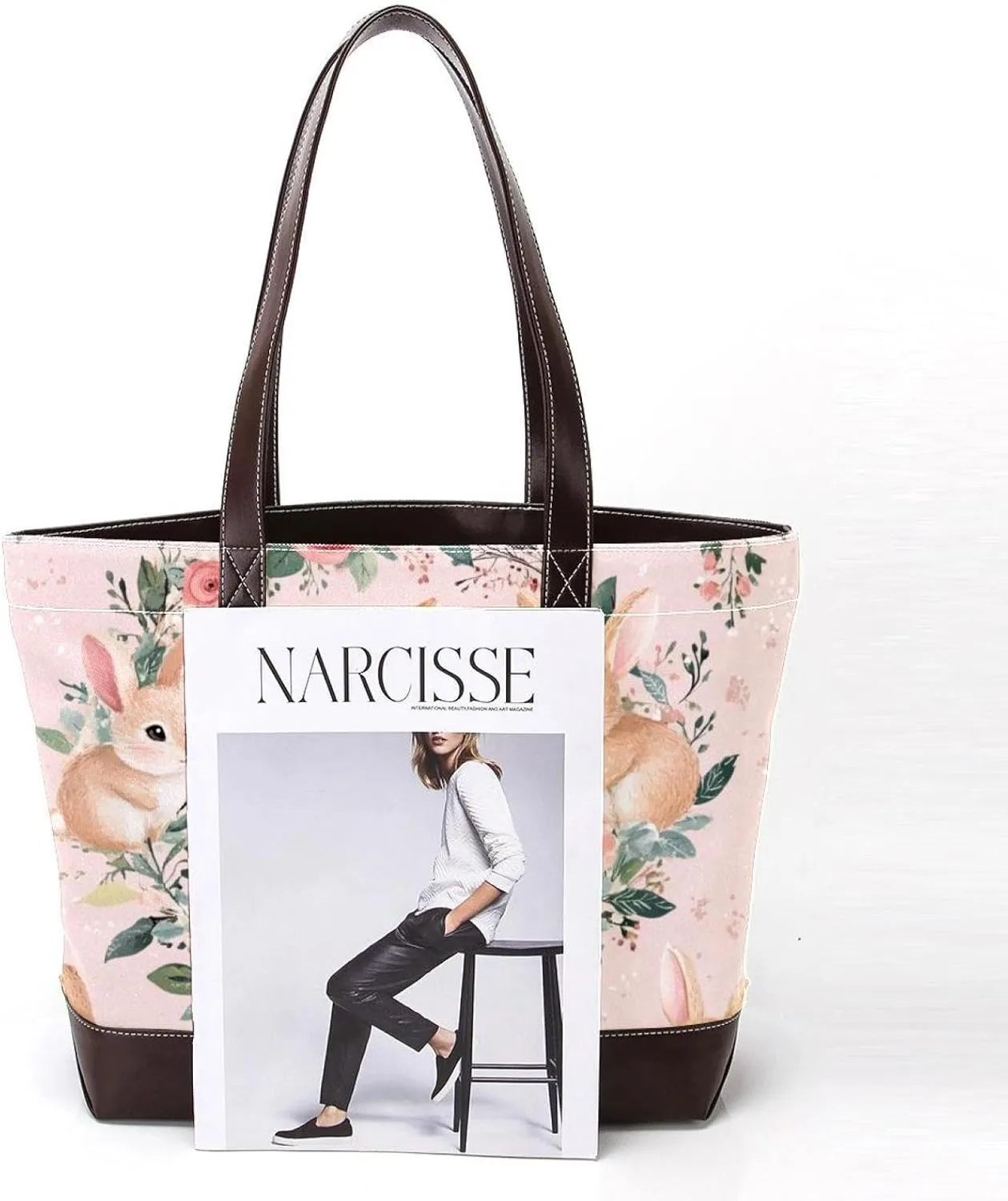 Cute Easter Bunny-1 Tote Bags Durable Leather Canvas Purses and Handbags for Women Top Handle Shoulder Satchel Hobo Bags