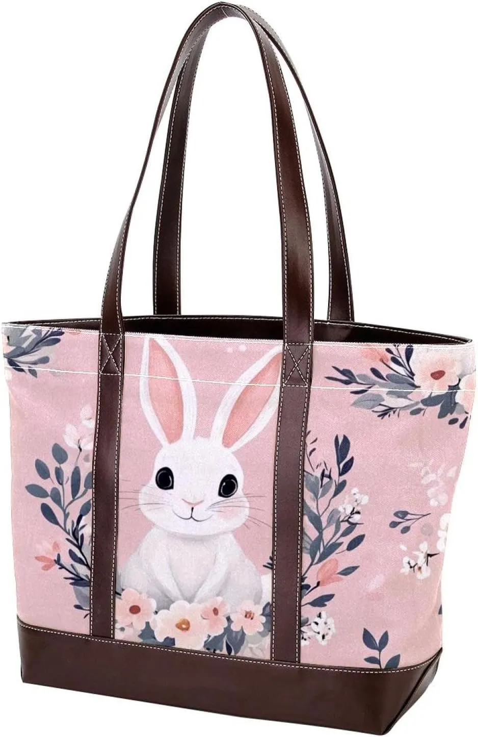 Cute Easter Bunny-1 Tote Bags Durable Leather Canvas Purses and Handbags for Women Top Handle Shoulder Satchel Hobo Bags