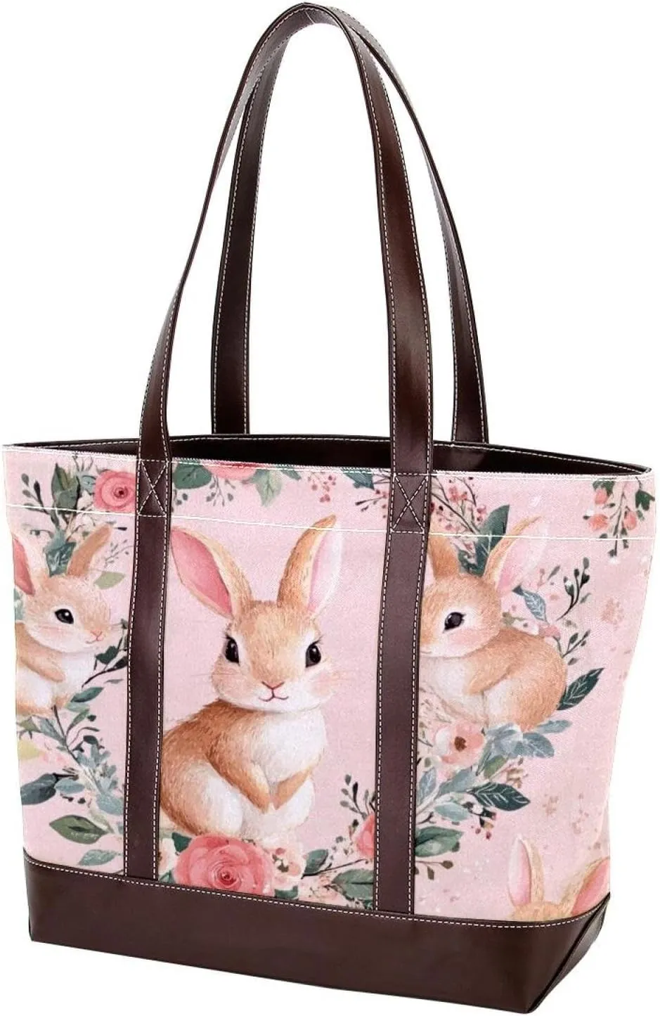 Cute Easter Bunny-1 Tote Bags Durable Leather Canvas Purses and Handbags for Women Top Handle Shoulder Satchel Hobo Bags