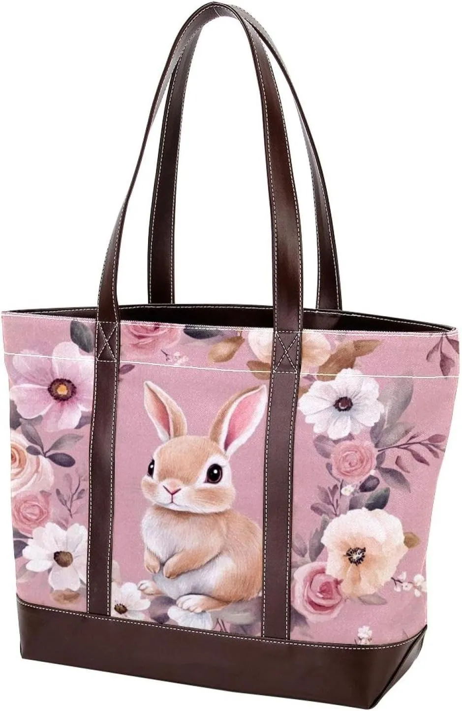Cute Easter Bunny-1 Tote Bags Durable Leather Canvas Purses and Handbags for Women Top Handle Shoulder Satchel Hobo Bags