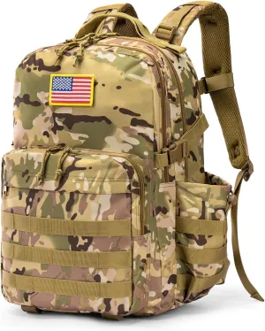 CVLIFE Military Travel Backpack for Men 40L Tactical Work Backpack Molle Rucksack Large Bookbag Army Day Pack with Bottle Holder for Women Outdoor Camping Sport Hiking Trekking Everyday Carry, CP