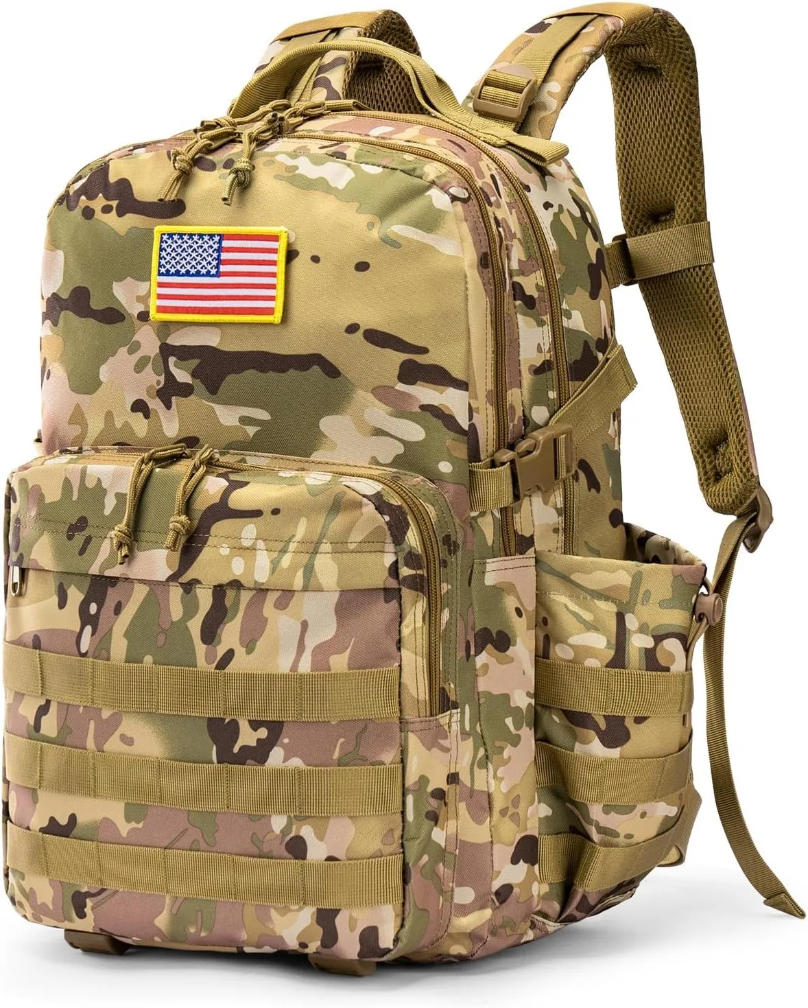 CVLIFE Military Travel Backpack for Men 40L Tactical Work Backpack Molle Rucksack Large Bookbag Army Day Pack with Bottle Holder for Women Outdoor Camping Sport Hiking Trekking Everyday Carry, CP