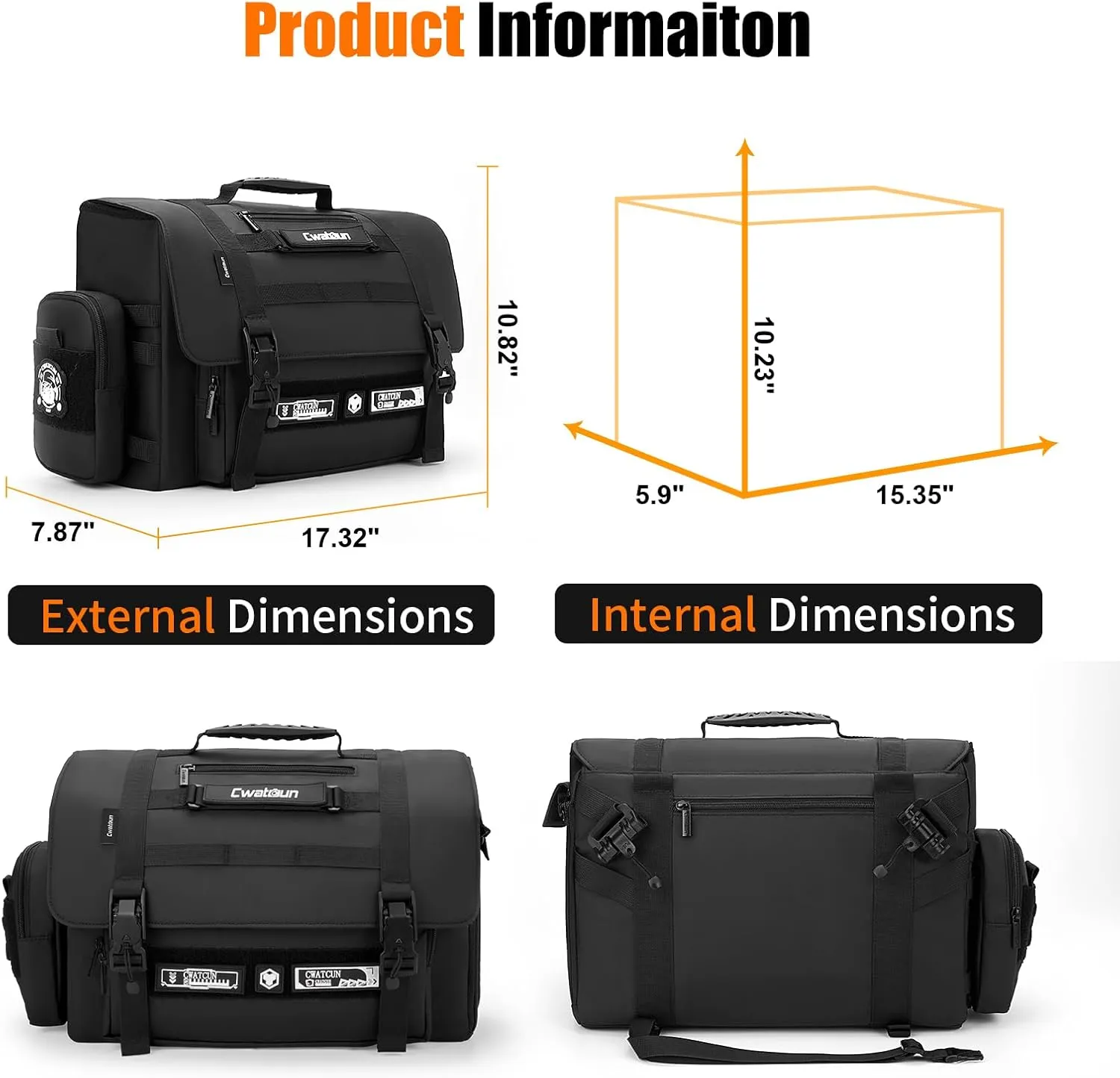 Cwatcun Camera Sling Bag, Waterproof Multifunction Photography Tactica Camera Crossbody Bag with Tripod Holder & Removable Accessory Bags for DSLR/SLR/Mirrorless Cameras - Large