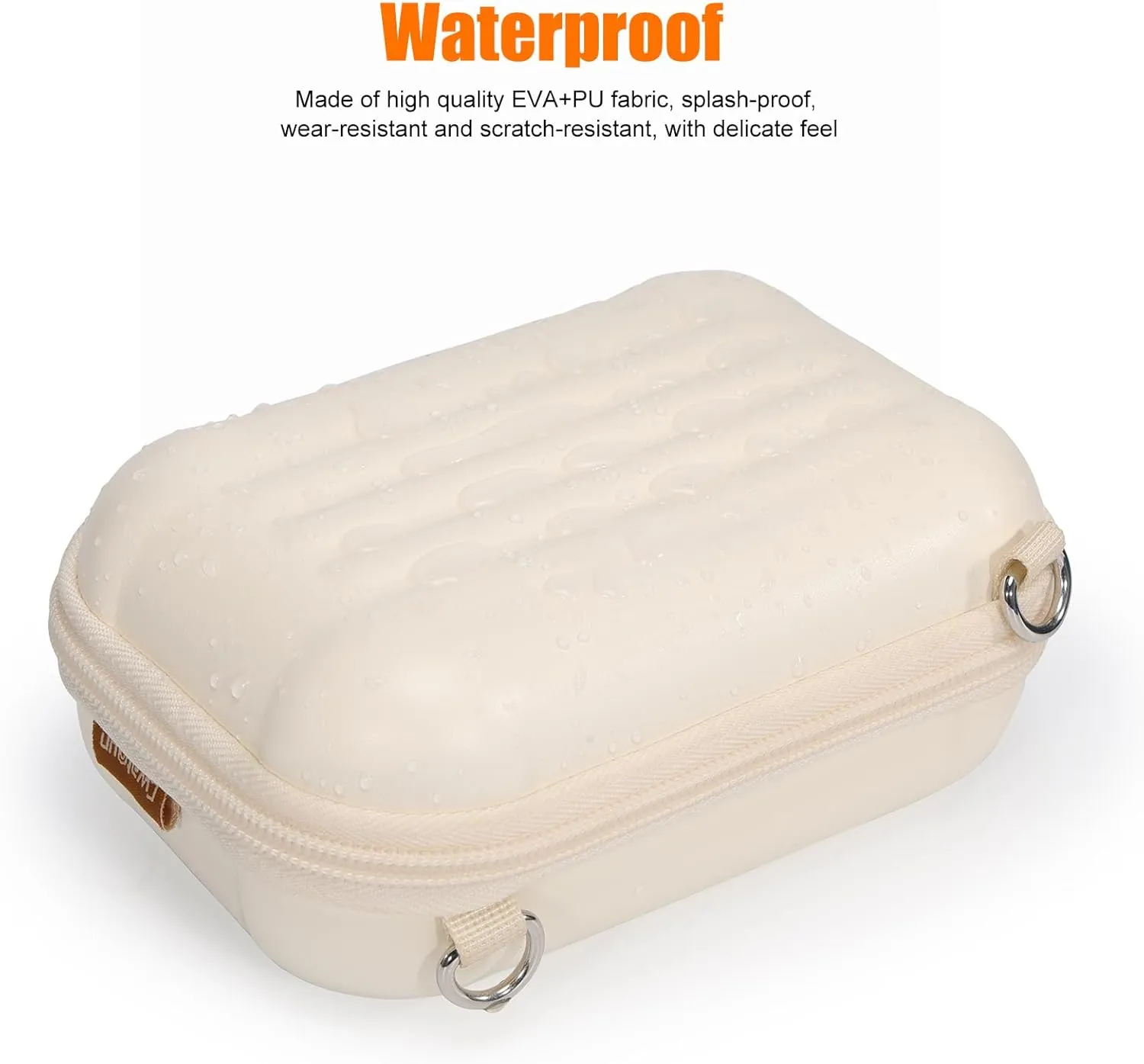 Cwatcun Digital Camera Case, Waterproof Hardshell Digital Camera Bag with 2 Carrying Ways, Lightweight Small Camera Sling Bag Compatible with KODAK PIXPRO/Canon PowerShot/Sony DSCW800 DSCW830 - White