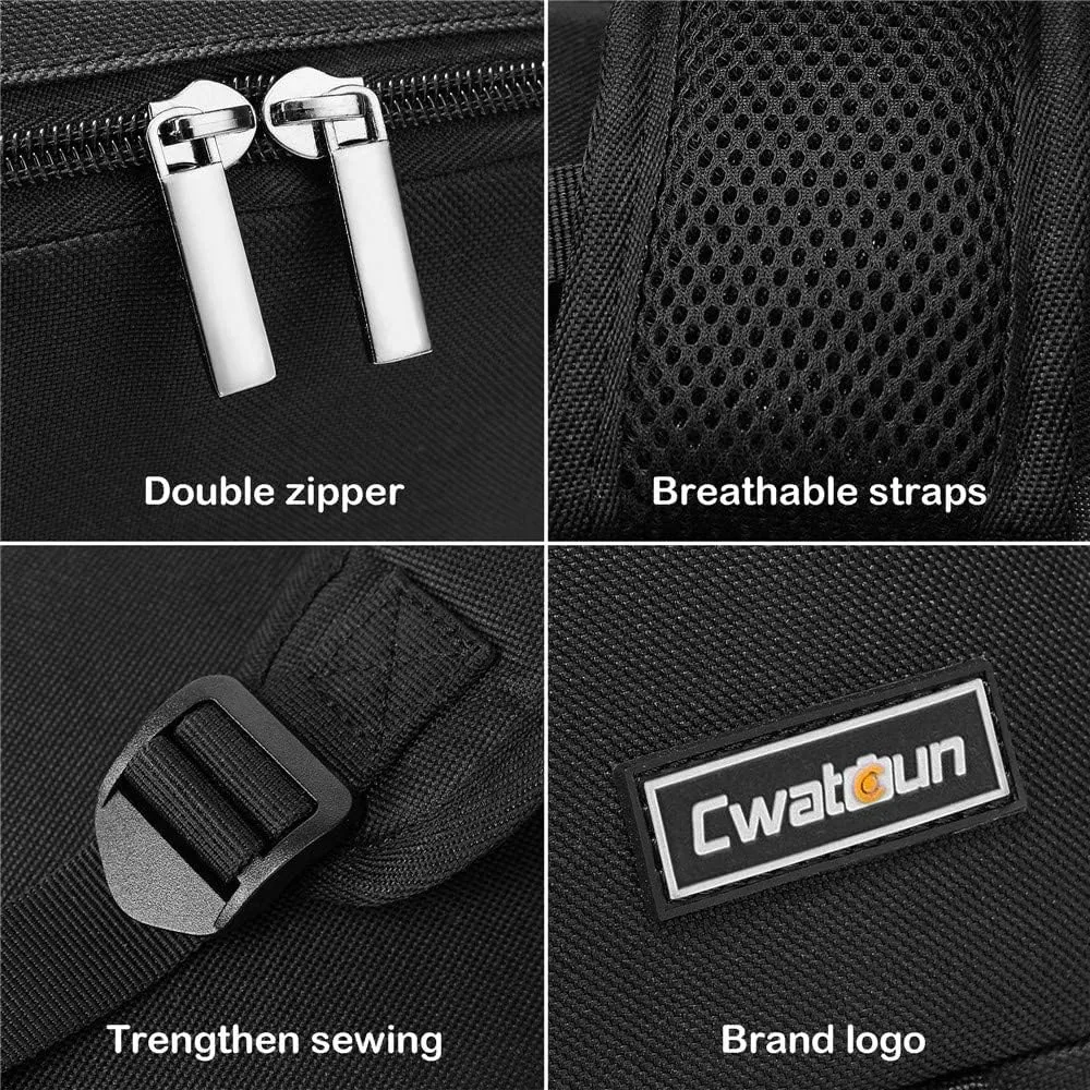 Cwatcun Professional Camera Backpack - Waterproof DSLR/SLR/Mirrorless Camera Case - Compatible with Sony, Canon, Nikon - Large Black
