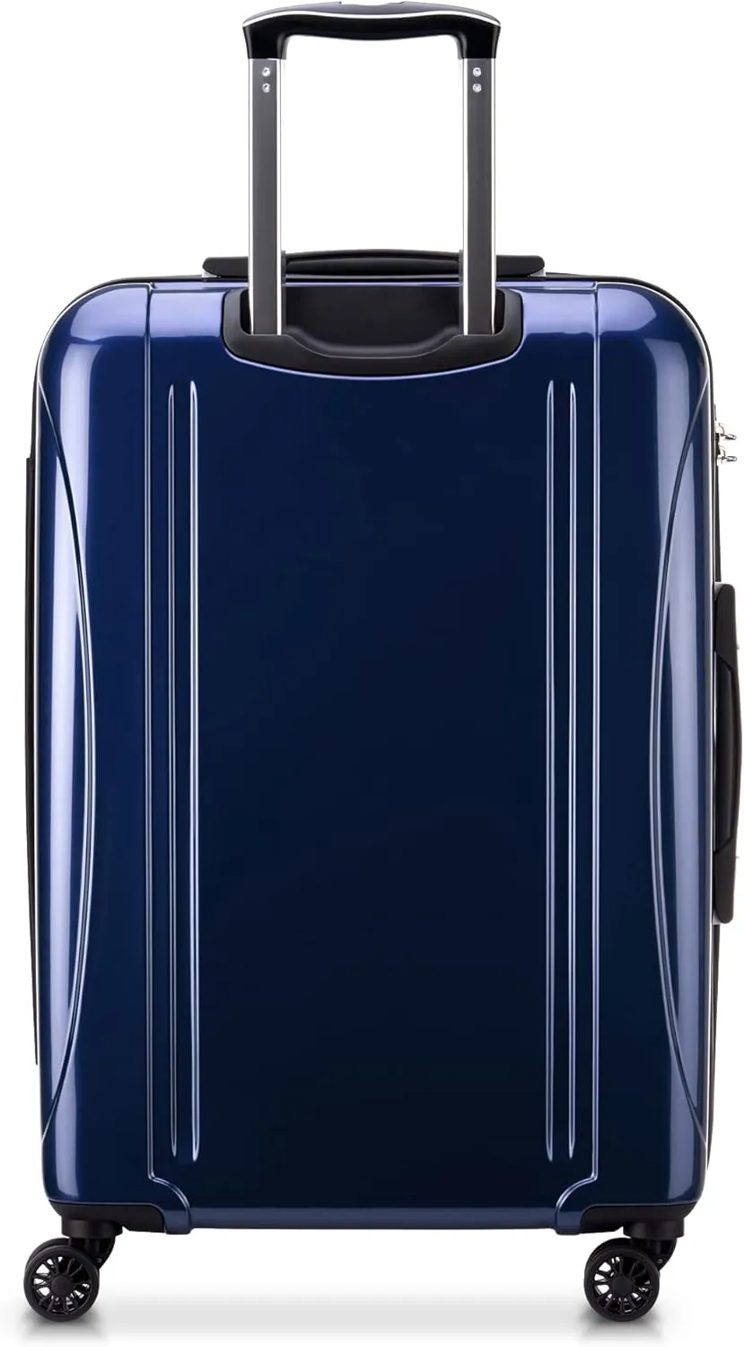 DELSEY PARIS Helium Aero Hardside Expandable Luggage with Spinner Wheels, Blue Cobalt, Checked-Medium 25 Inch