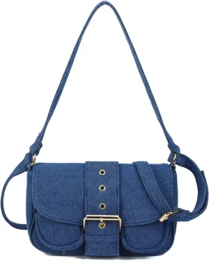 Denim Crossbody Bags for Women,Blue Jean Hobo Shoulder Bag,Denim Messenger Bag