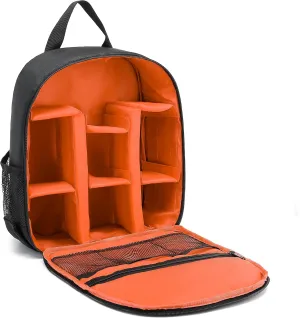Digital DSLR Camera Waterproof Sling Backpack Shoulder Bag For Unisex Hiking Traveling Orange