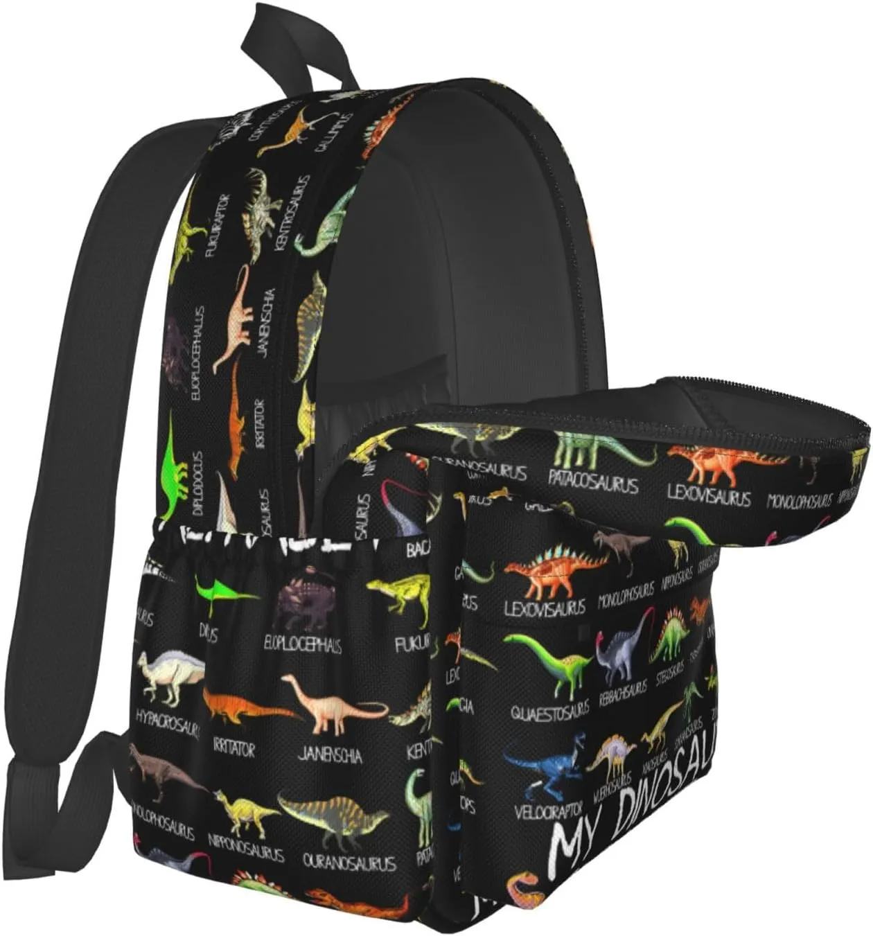 Dinosaur Alphabet Dino Abc Laptop Backpack Shoulder Bag Laptop Pack Travel Backpacks Commuter Back Pack Casual Daypack Bags With Side Pockets