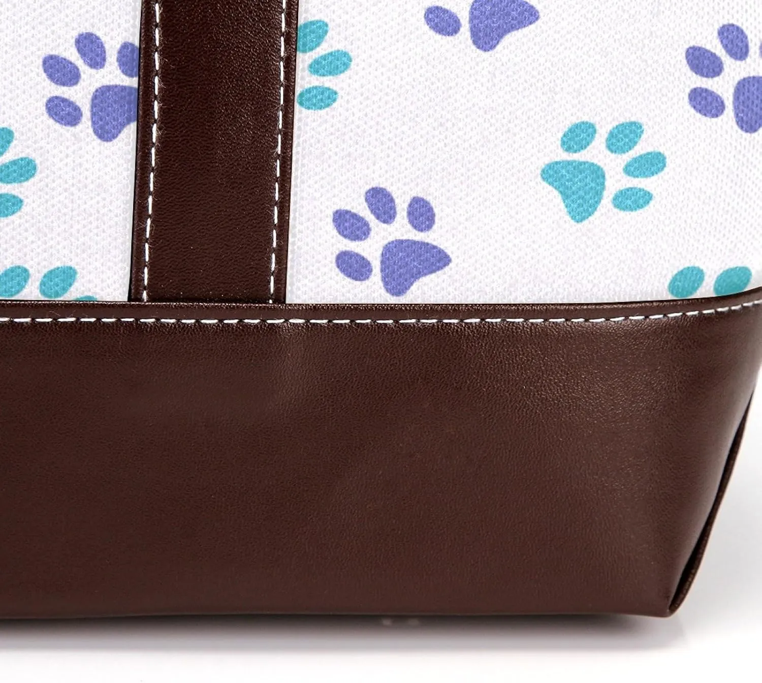 Dog Puppy Paw Fashion Leather Purse Bag for Women Top Handle Ladies Shoulder Bags with Pockets Zipper