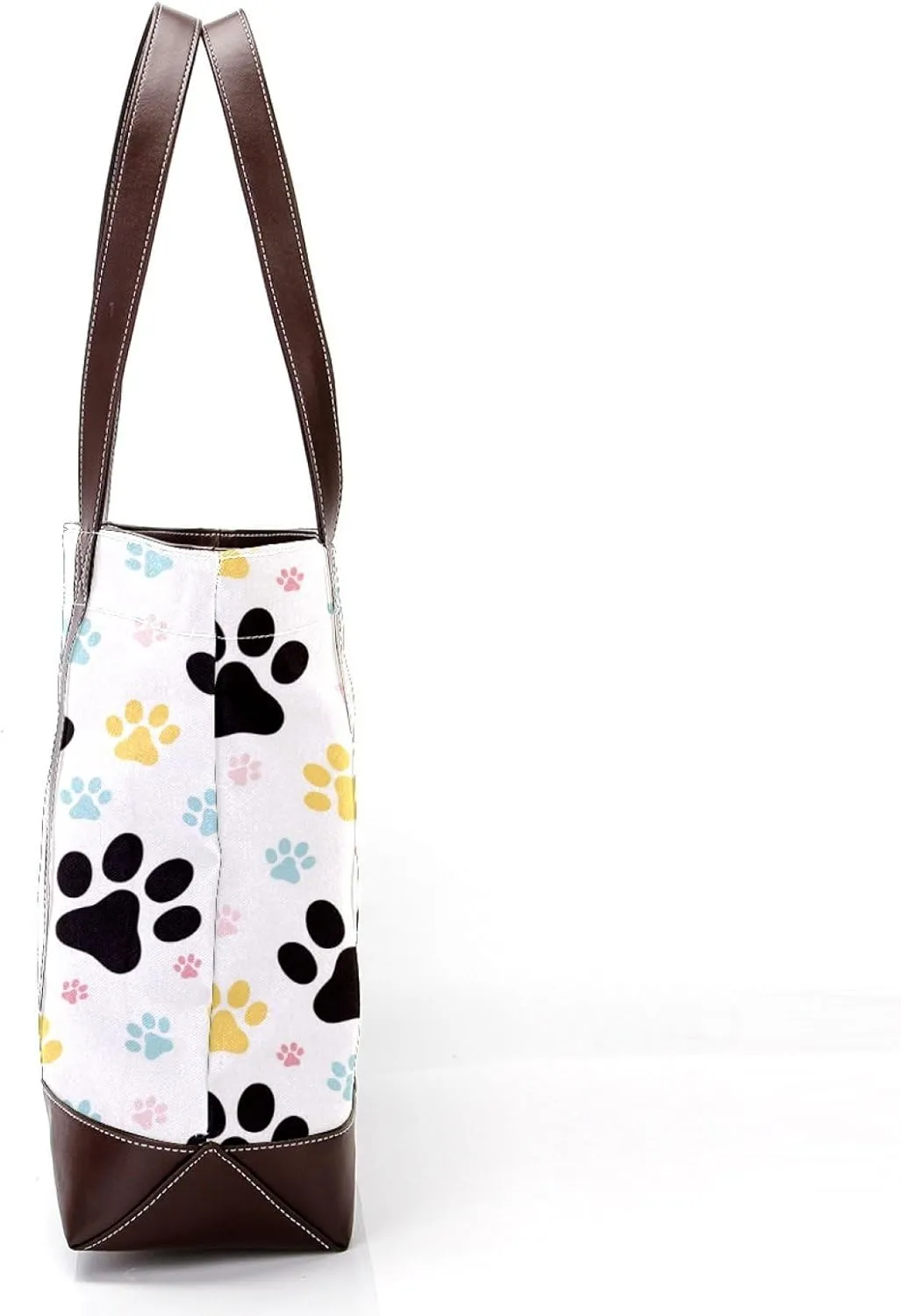 Dog Puppy Paw Fashion Leather Purse Bag for Women Top Handle Ladies Shoulder Bags with Pockets Zipper