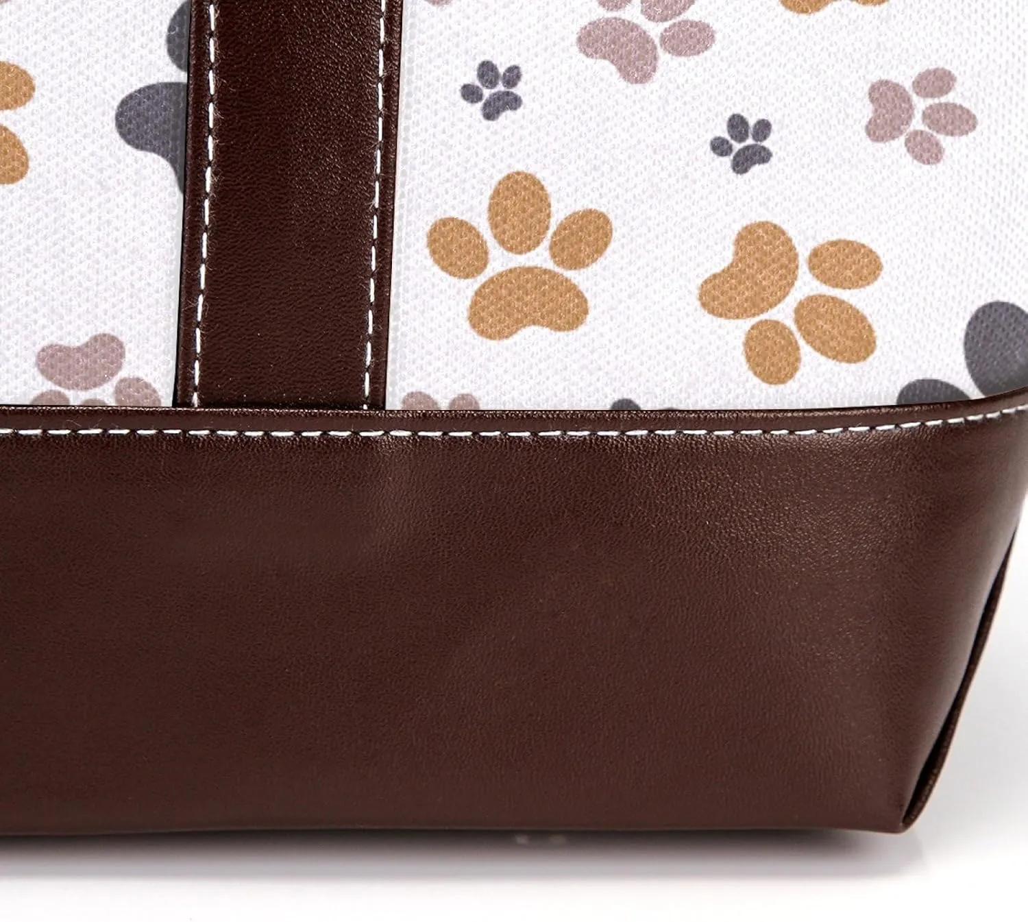 Dog Puppy Paw Fashion Leather Purse Bag for Women Top Handle Ladies Shoulder Bags with Pockets Zipper
