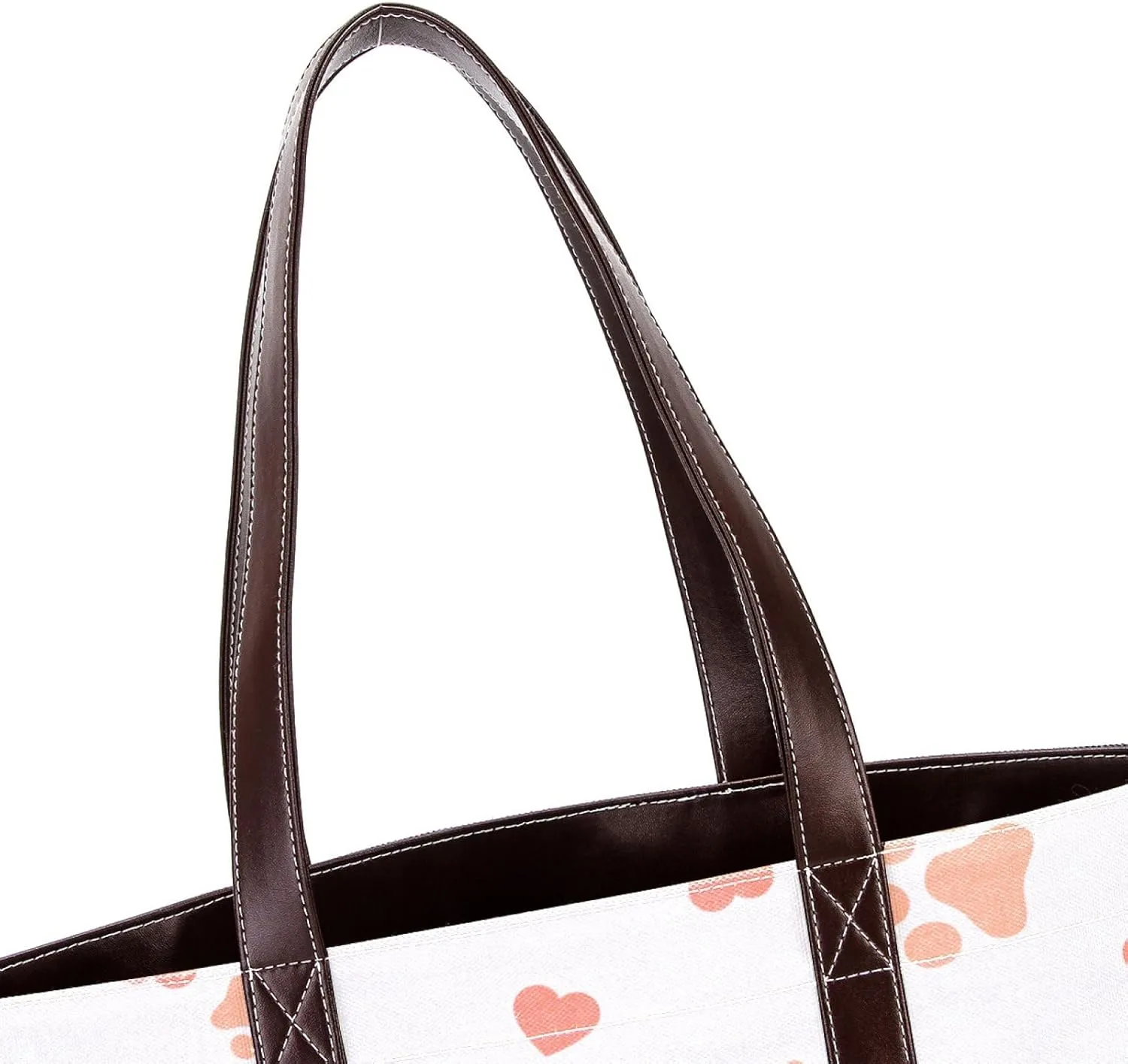 Dog Puppy Paw Fashion Leather Purse Bag for Women Top Handle Ladies Shoulder Bags with Pockets Zipper