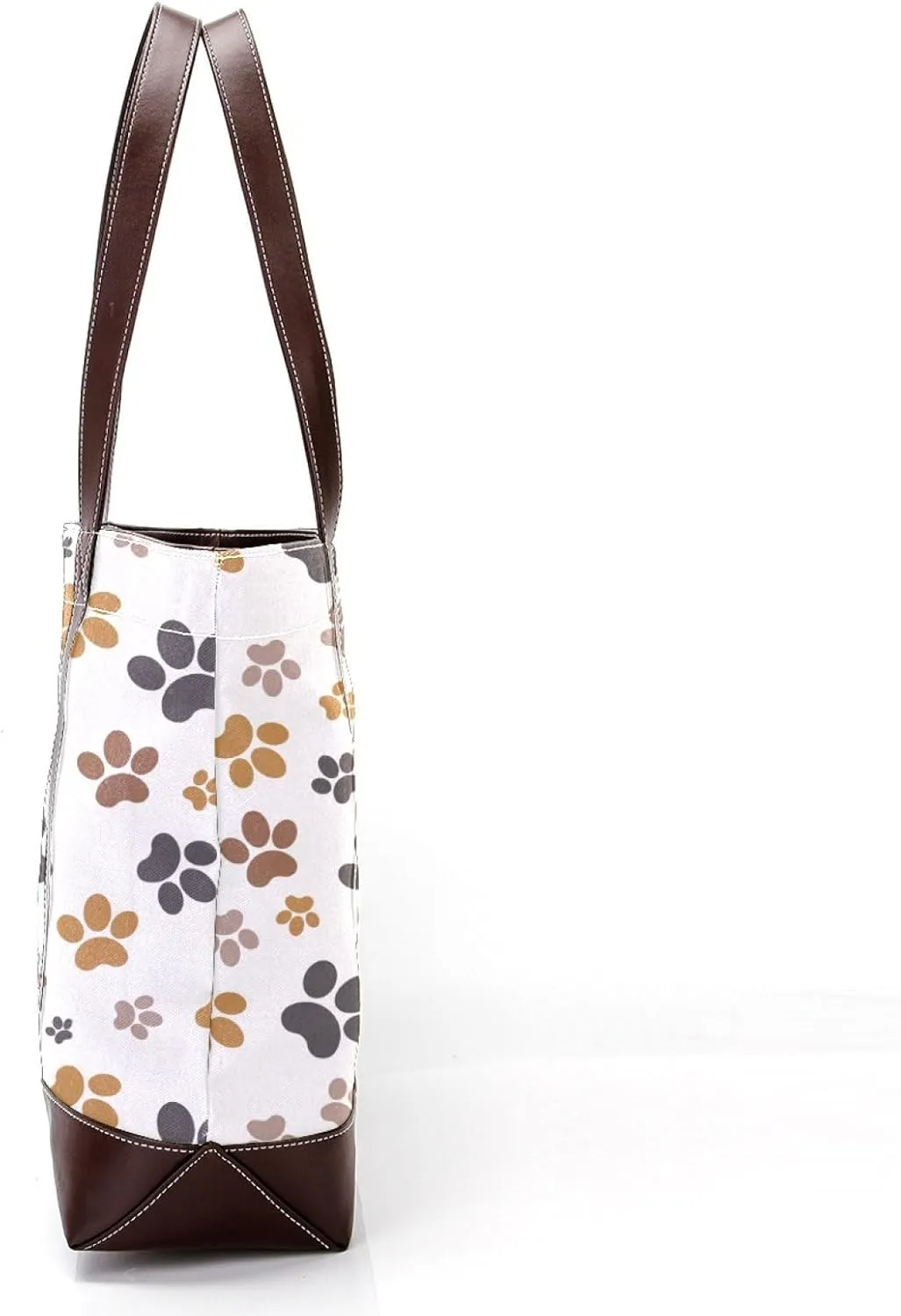 Dog Puppy Paw Fashion Leather Purse Bag for Women Top Handle Ladies Shoulder Bags with Pockets Zipper