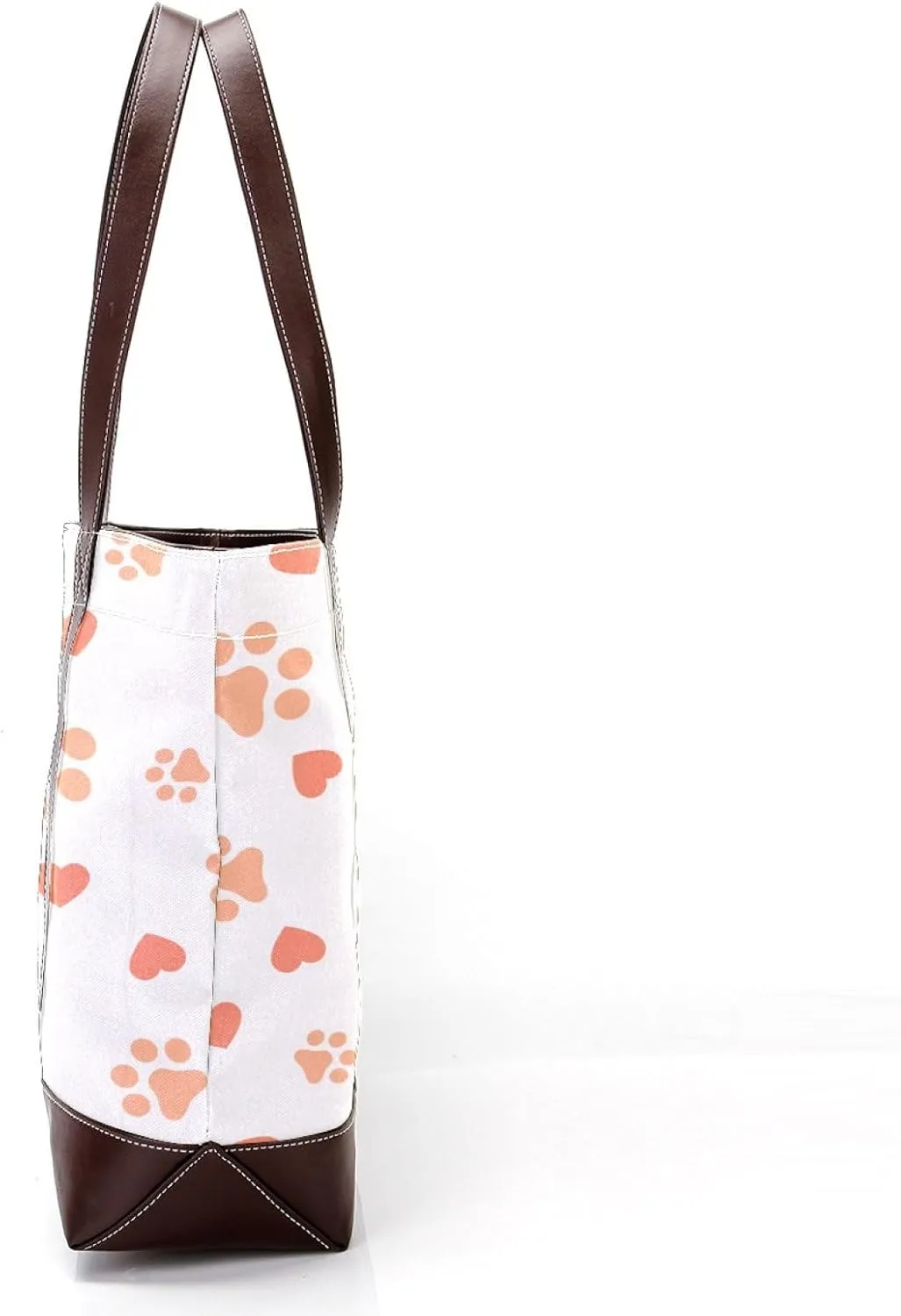 Dog Puppy Paw Fashion Leather Purse Bag for Women Top Handle Ladies Shoulder Bags with Pockets Zipper