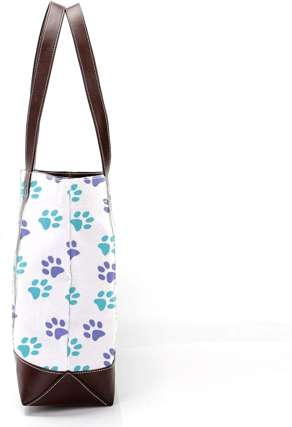 Dog Puppy Paw Fashion Leather Purse Bag for Women Top Handle Ladies Shoulder Bags with Pockets Zipper