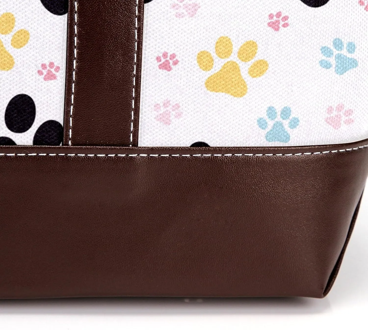 Dog Puppy Paw Fashion Leather Purse Bag for Women Top Handle Ladies Shoulder Bags with Pockets Zipper