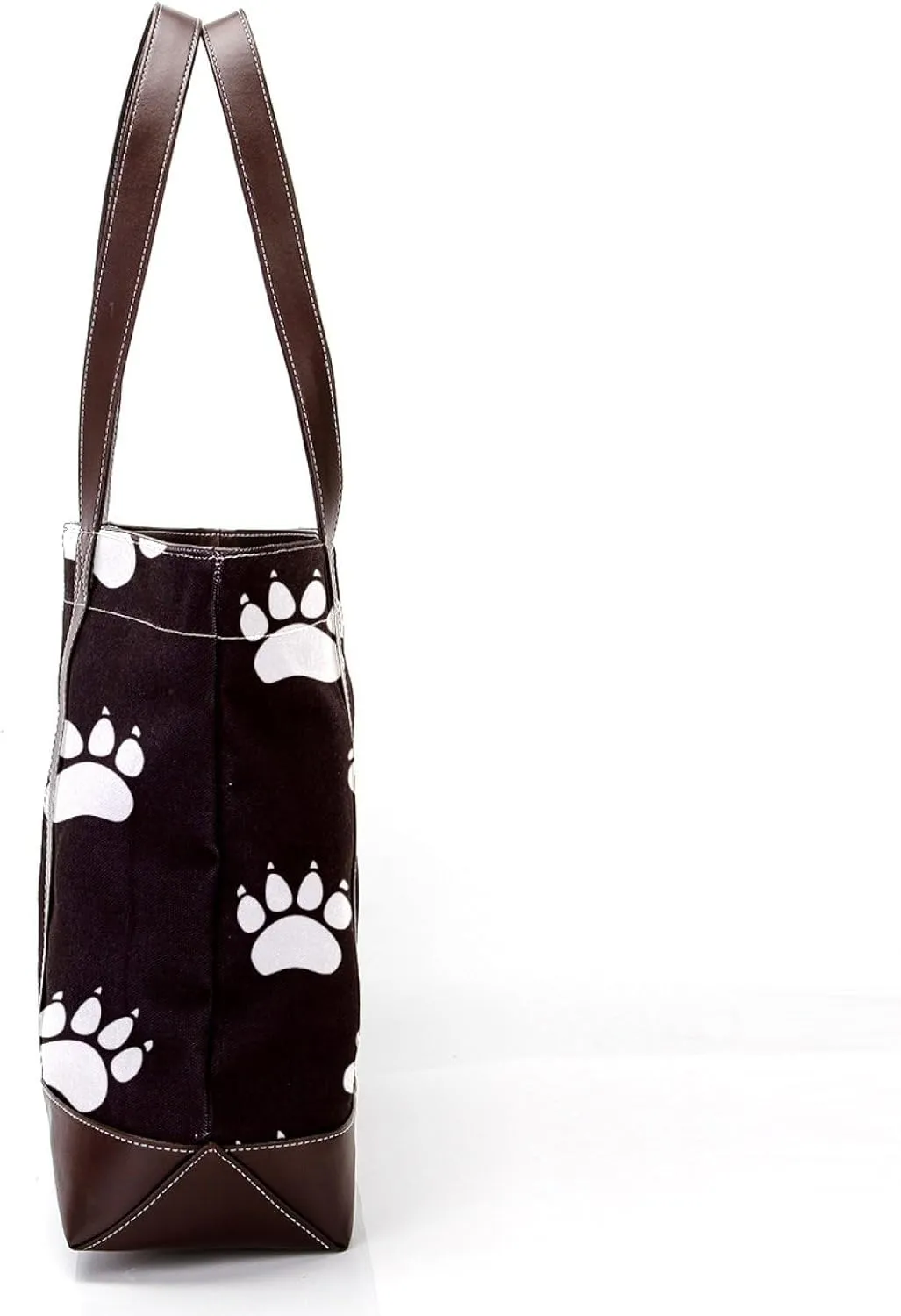 Dog Puppy Paw Fashion Leather Purse Bag for Women Top Handle Ladies Shoulder Bags with Pockets Zipper