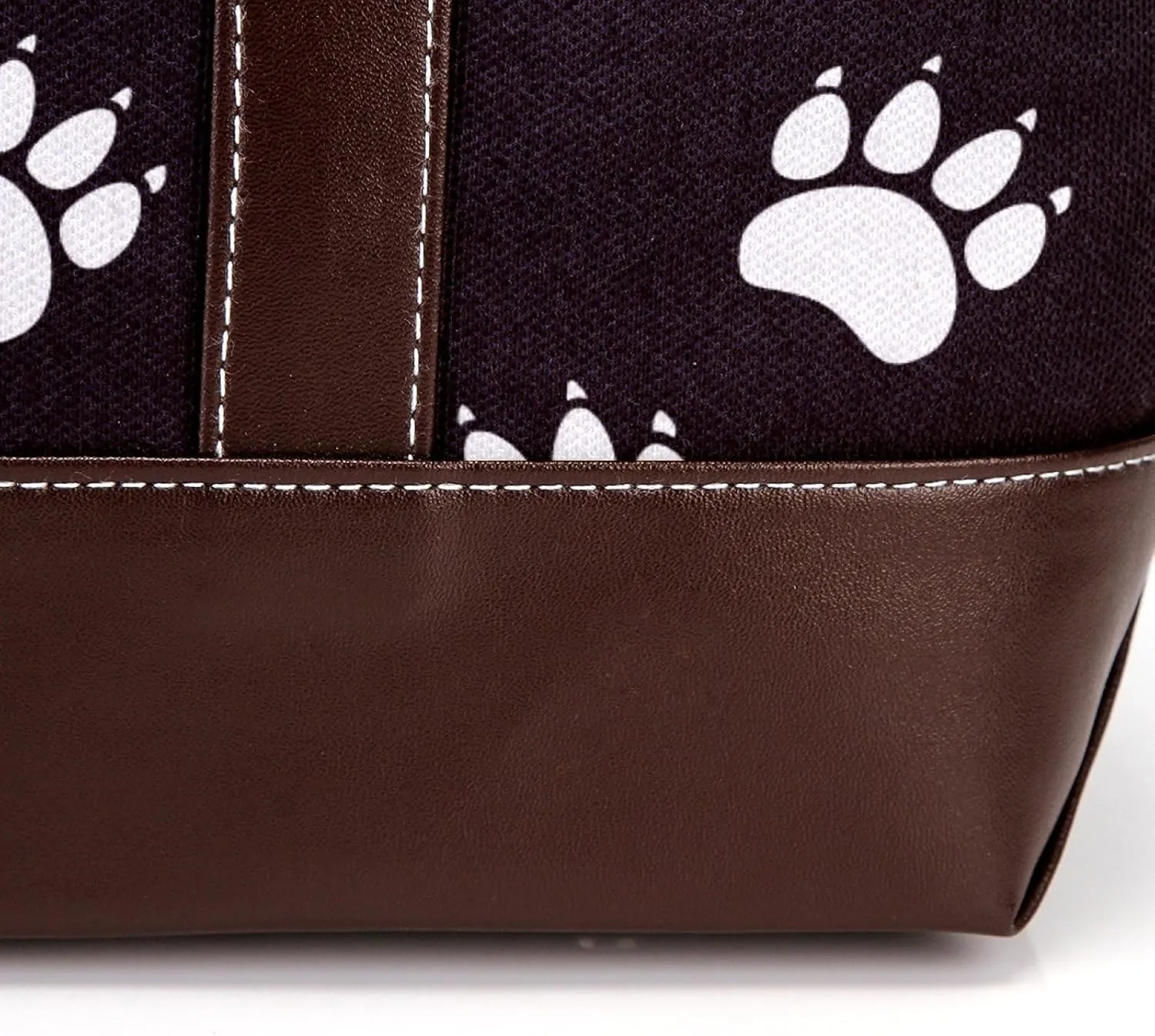 Dog Puppy Paw Fashion Leather Purse Bag for Women Top Handle Ladies Shoulder Bags with Pockets Zipper