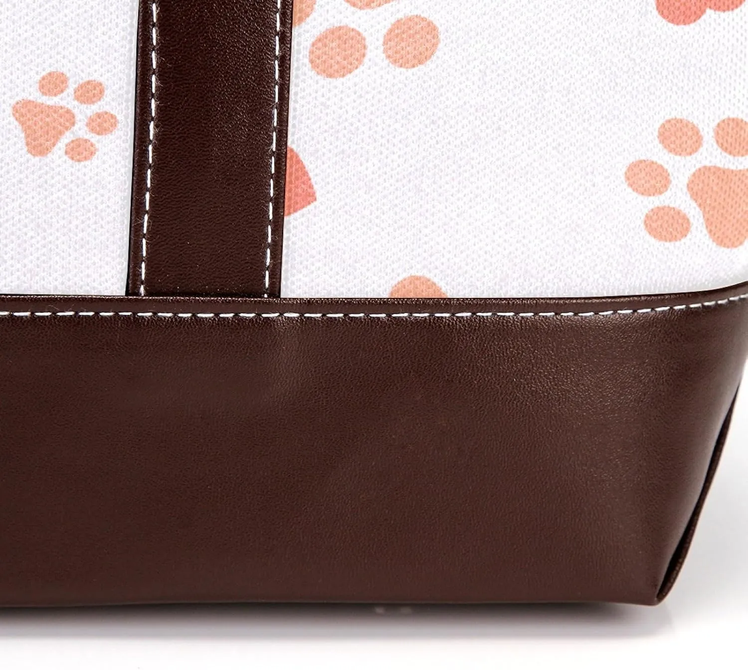 Dog Puppy Paw Fashion Leather Purse Bag for Women Top Handle Ladies Shoulder Bags with Pockets Zipper