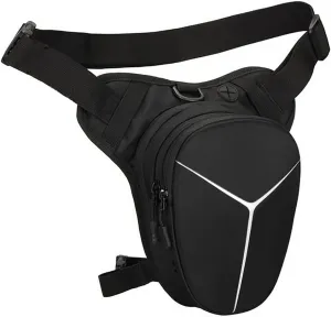 Drop Leg Bag Hard Shell Reflective Stripe Waist Pack Expandable Thigh Pack Hip Bag Crossbody Bag Outdoor Travel Sports Hiking Riding Thigh Pouch for Men Women (Black)