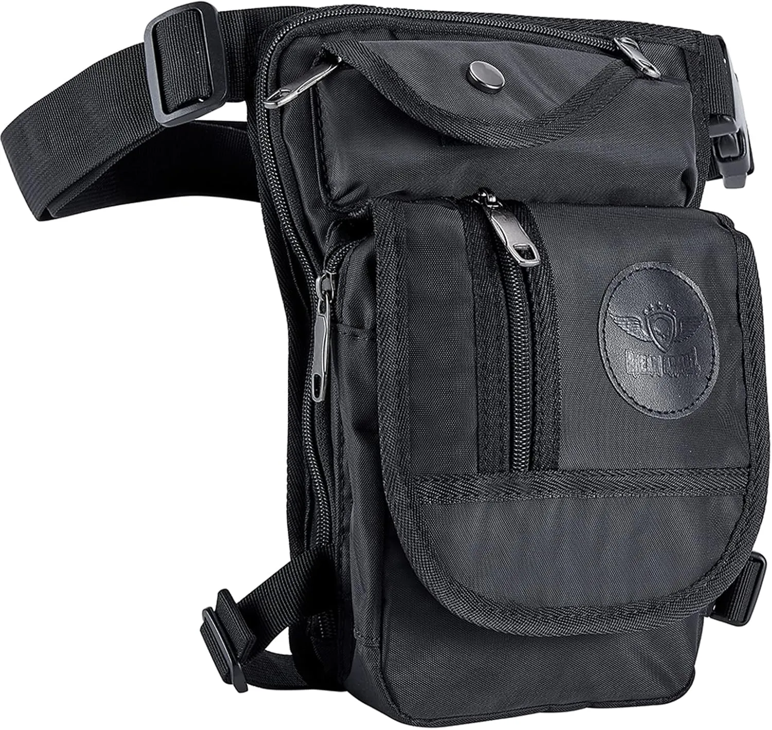 Drop Leg Bag Thigh Bag for Women and Men, Tactical Leg Pouch Thigh Purse, Motorcycle Thigh Fanny Pack Hip Bag Pouch with Leg Strap for Outdoor, Black